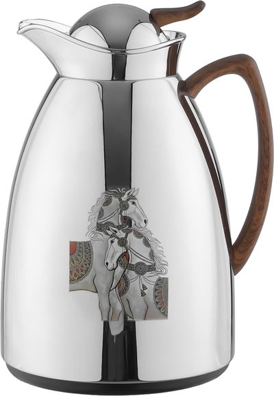 طقم ترامس السيف بلص، 1/1.7 لتر، قطعتين، خامة داخلية زجاج، يدخشبي - فضي product image 2