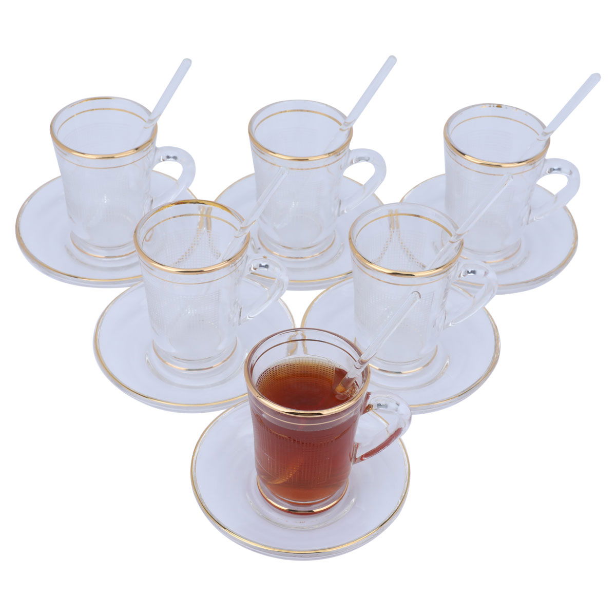 طقم تقديم قهوة وشاي زجاج السيف غاليري، 26 قطعة - شفاف product image 2