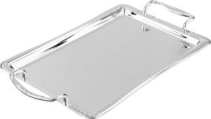 AlSaif Gallery Steel Tray set, 3 Pieces - Silver product image 2