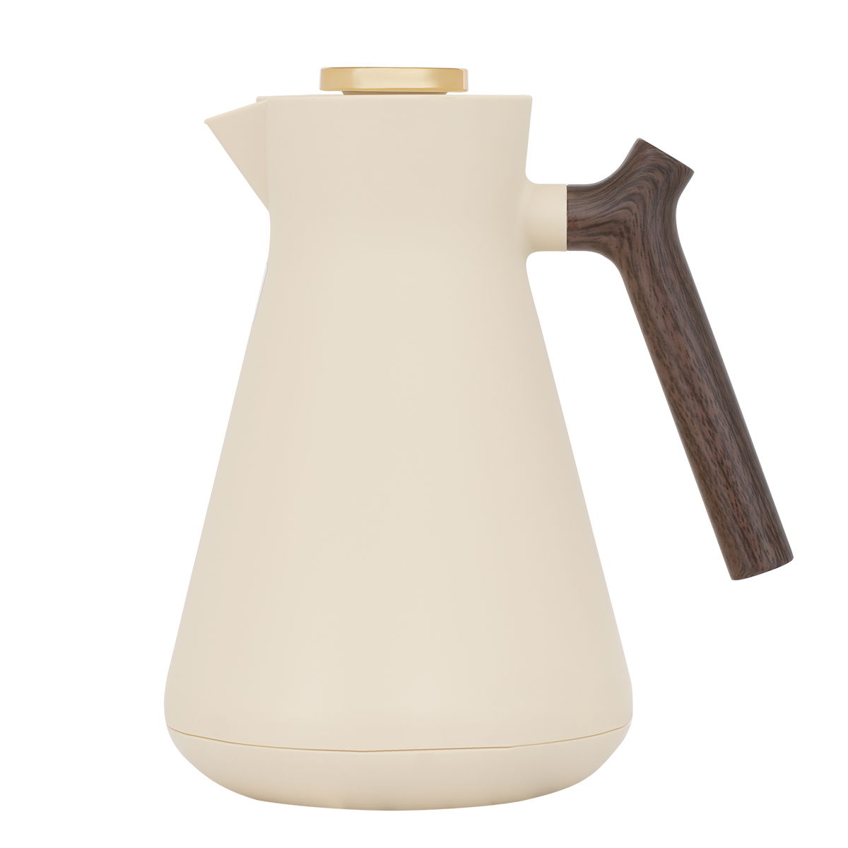 Everest Amada Thermos, 1 liter, wooden handle, thermal glass inner shell, plastic outer shell - beige product image 1