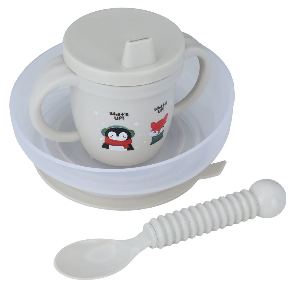 Al Saif Gallery Plastic Cutlery Set for Children, 3 Pieces - Beige product image