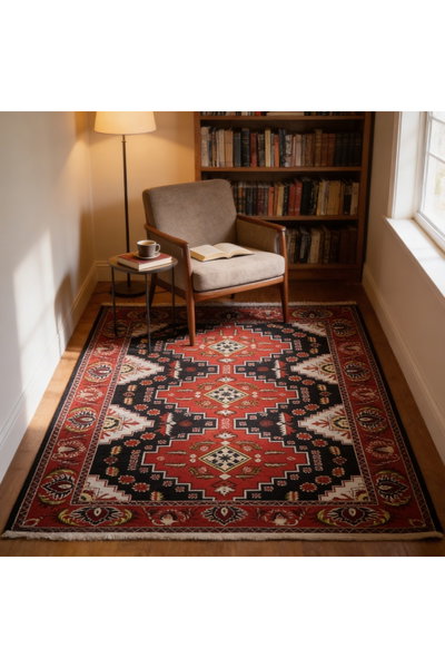 سجادة بوليستر سجادتي، 200×300 سم، نقش تراثي - أحمر product image 5
