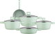 Robust Aluminum Cookware Set, 9 Pieces, Glass Lid - Light Green product image 2