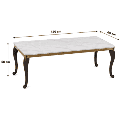 طقم طاولات سيراميك و معدن، 5 قطع - اسود ذهبي ابيض product image 3