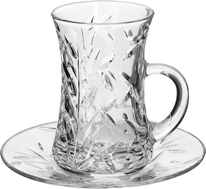 طقم تقديم شاي وقهوة زجاج سوليتير كريستال، 18 قطعة - شفاف product image 3