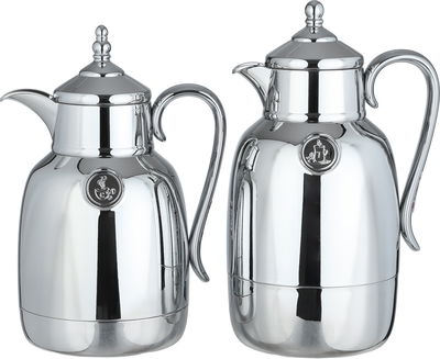 طقم ترامس لالوزا، قطعتين، 0.7 / 1 لتر، حافظة داخلية زجاج، يد فضي، غطاء ضغاط - فضي product image 1