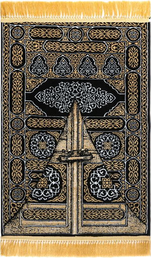 سجادة صلاة باب الكعبة، 110×70 سم، سماكة 8 ملم، R-BA-8 - اسود ذهبي product image