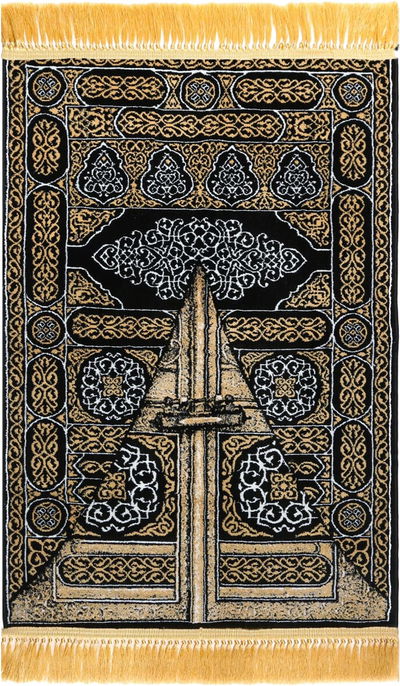 سجادة صلاة باب الكعبة، 110×70 سم، سماكة 8 ملم، R-BA-8 - اسود ذهبي product image 1