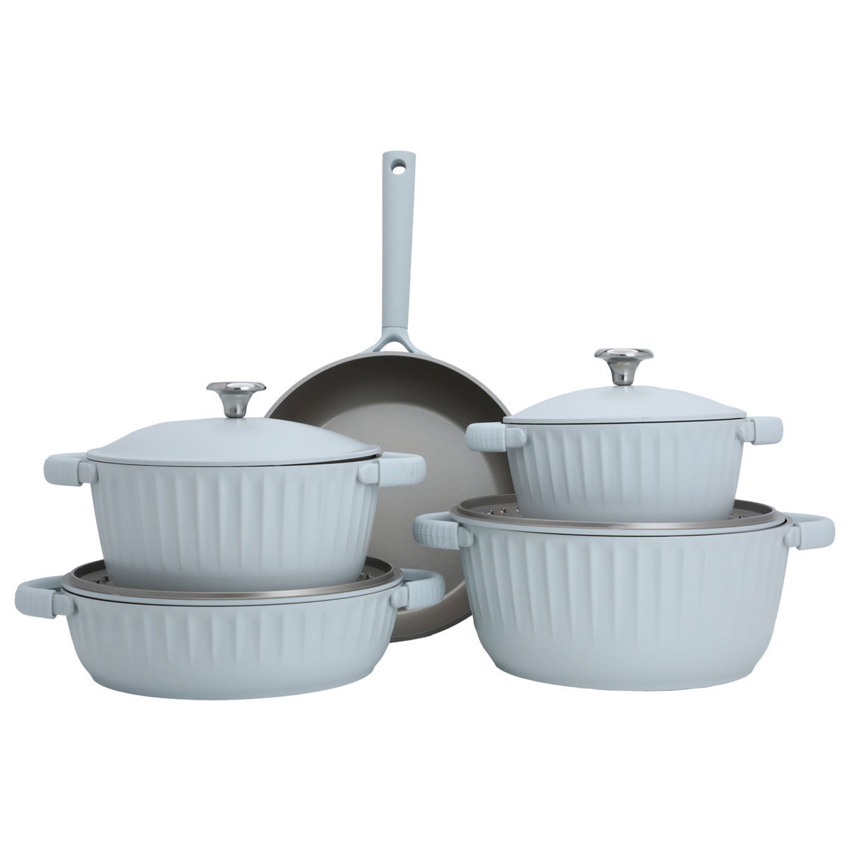 طقم قدور المونيوم روبوست، 9 قطع - رمادي فاتح product image