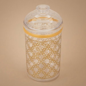 علبة بهارات بلاستيك السيف غاليري، 1350مل، منقوش ذهبي - شفاف product image
