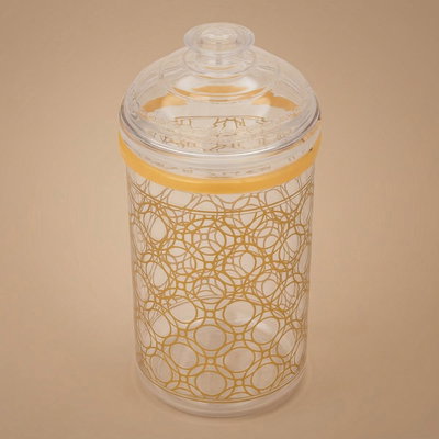 علبة بهارات بلاستيك السيف غاليري، 1350مل، منقوش ذهبي - شفاف product image 1