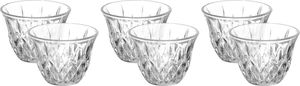 Al Saif Gallery Arabic coffee cups set in glass, 6 pieces - transparent product image