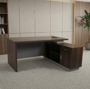 MDF wood Modern desk, 80×160×75 cm - dark brown product image 2