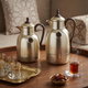 Lalooza Bran Thermos Set, 0.7/1 Liter, Glass Interior, Push-Button Lid - Matte Wood Finish Silver product image 2