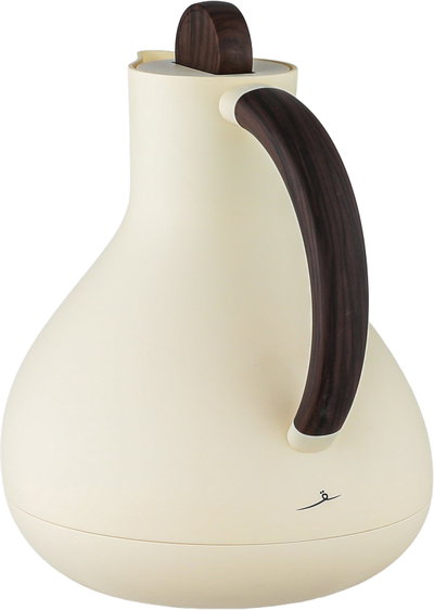 Al Saif Gallery Layal Thermos Set, 0.6/0.9 Liter, 2 Pieces, Glass Interior, Plastic Exterior, Wooden Handle, Push Button - Creamy Wooden product image 4