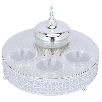 Al Saif Gallery Deluxe Steel Hospitality Set, 5 Pieces - Silver product image 1