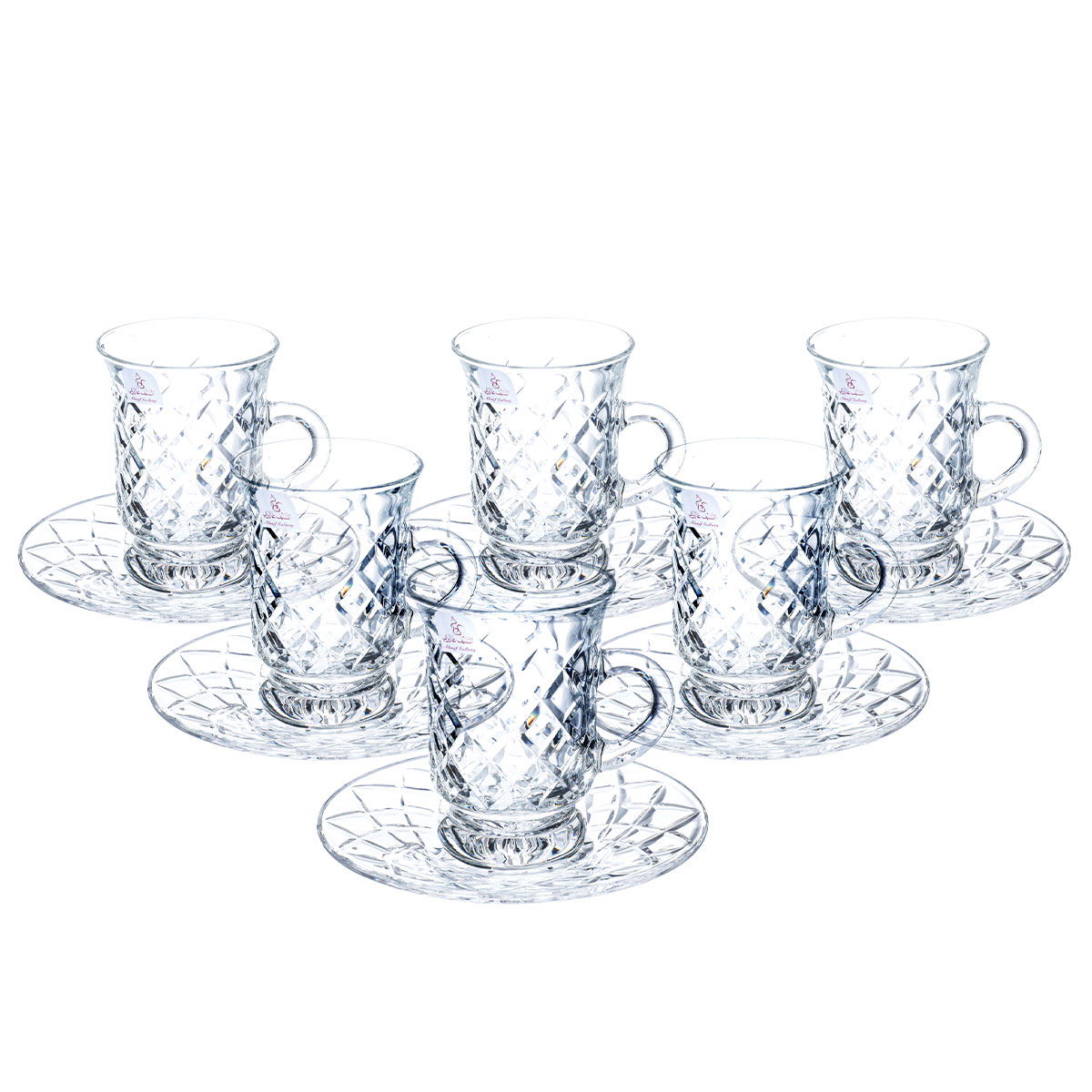 Al Saif Gallery Glass Tea and Coffee Bialat Set, 18 Pieces - Clear product image 3