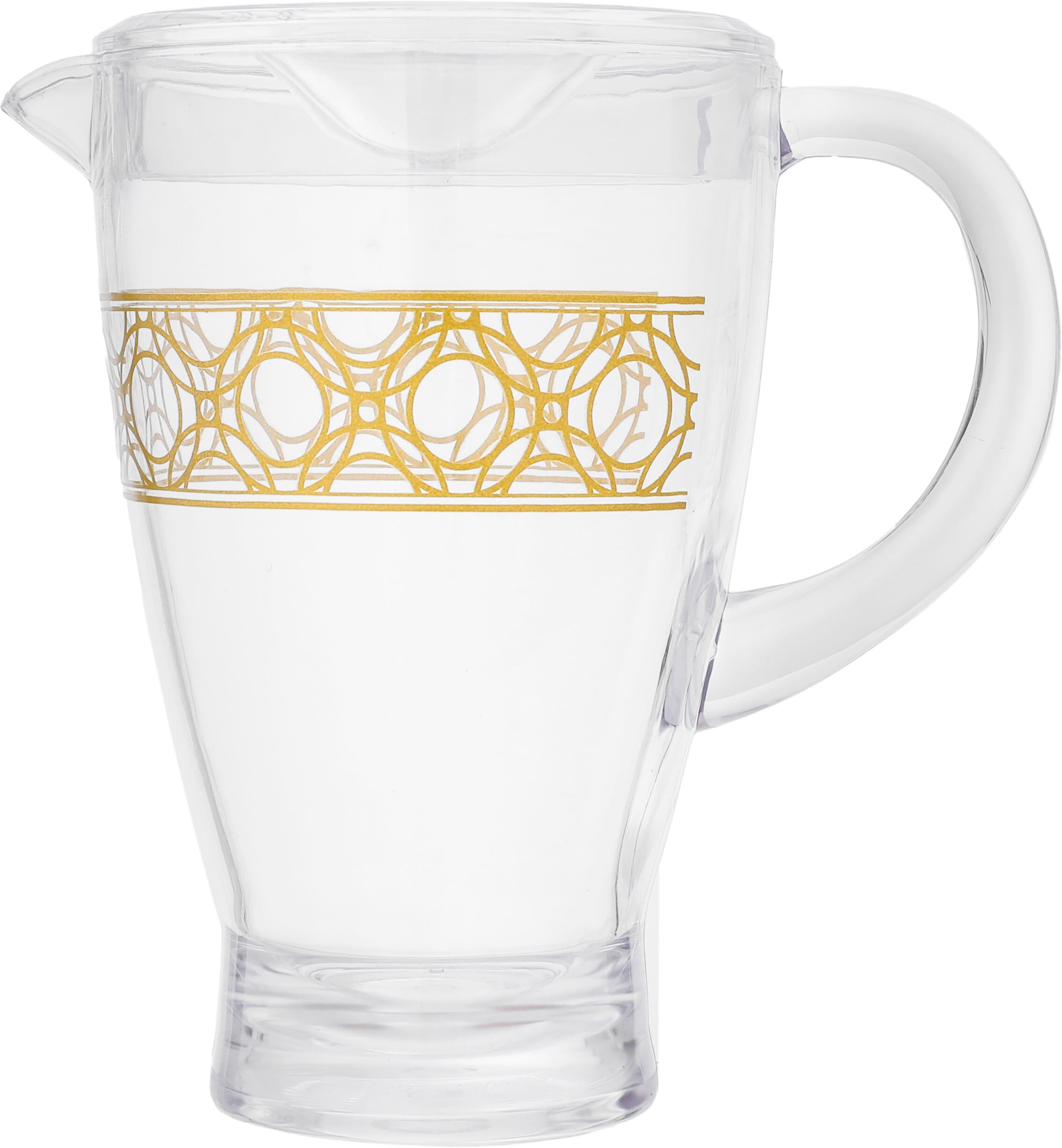 Al Saif Gallery plastic jig, 1 liter, golden embossed, with a clear lid product image