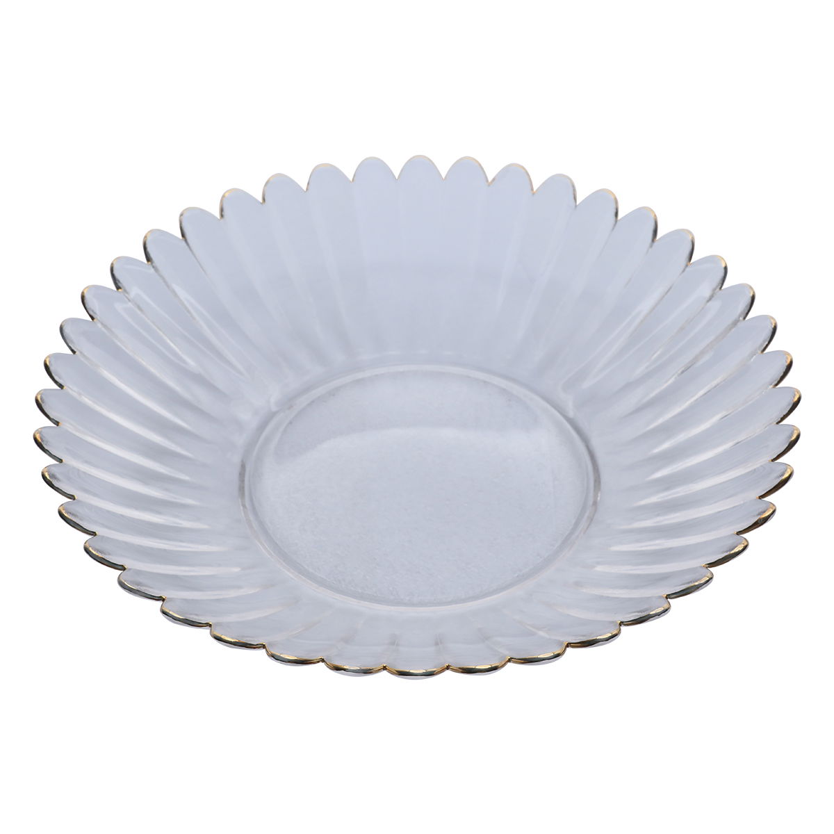 Al Saif Gallery glass plate, 4 x 19 cm, with golden zigzag edges - transparent product image