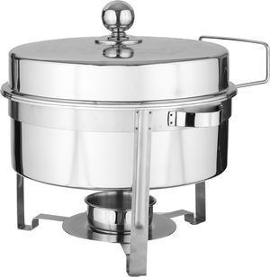 Al Saif Gallery Heza Stainless Steel Buffet Warmer, 4 Liters, Round, Base, Hanger, Candle Holder - Silver product image