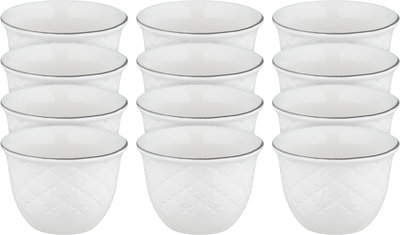 طقم فناجين قهوة سعودي بورسلان السيف غاليري، 12 قطعة - أبيض product image 1