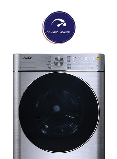 Arrow RO-10FWMS Automatic Washing Machine, 10 kg, Drying Capacity 6 kg, 1400 RPM, Front Loading, Inverter - Silver product image 4
