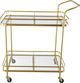 Al Saif Gallery Glass Serving Trolley, Steel Handle, Two-Tier - Gold product image 1