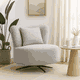 كرسي مودرن معدن، 85×80×75 سم، قماش بوكليه - رمادي product image 1