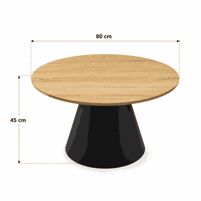 طقم طاولات خشب MDF و معدن، 7 قطع - اسود بني product image 3