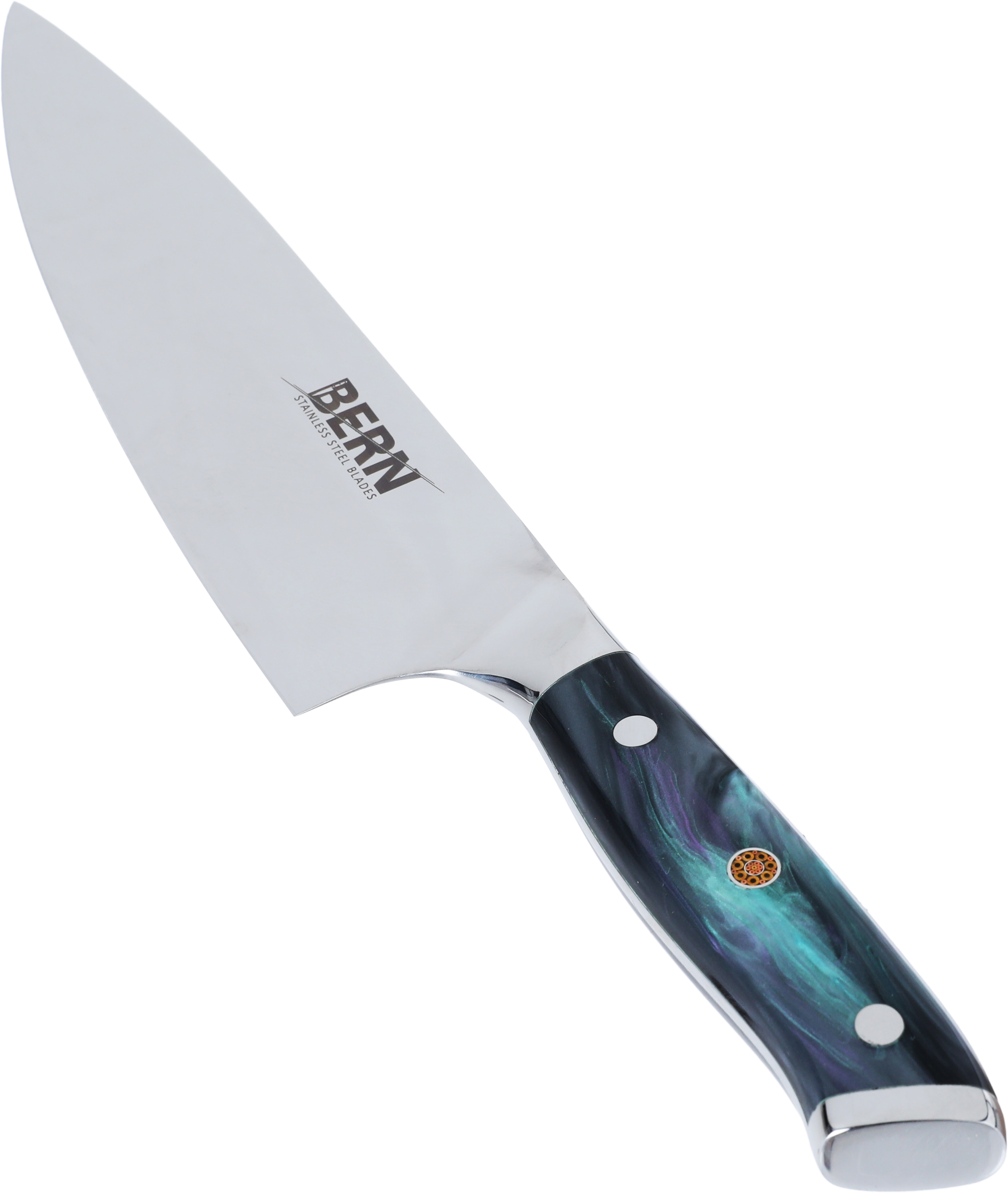 سكين الشيف استيل بيرن، بيد خشبي أسود - فضي product image 1