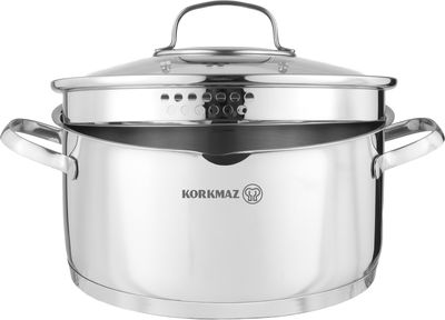 طقم قدور ستانلس ستيل استيما كوركماز، 8 قطع - فضي product image 2