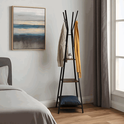 علاقة ملابس مودرن معدن، 180×40 سم - بني اسود product image 3