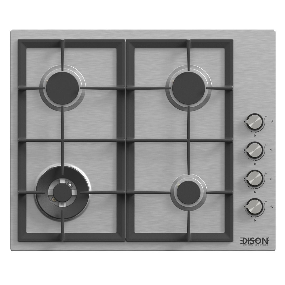 Edison Edgs-Frr-50 Built-In Gas Stove, 4 Burners, 60X60 Cm - Silver product image 1