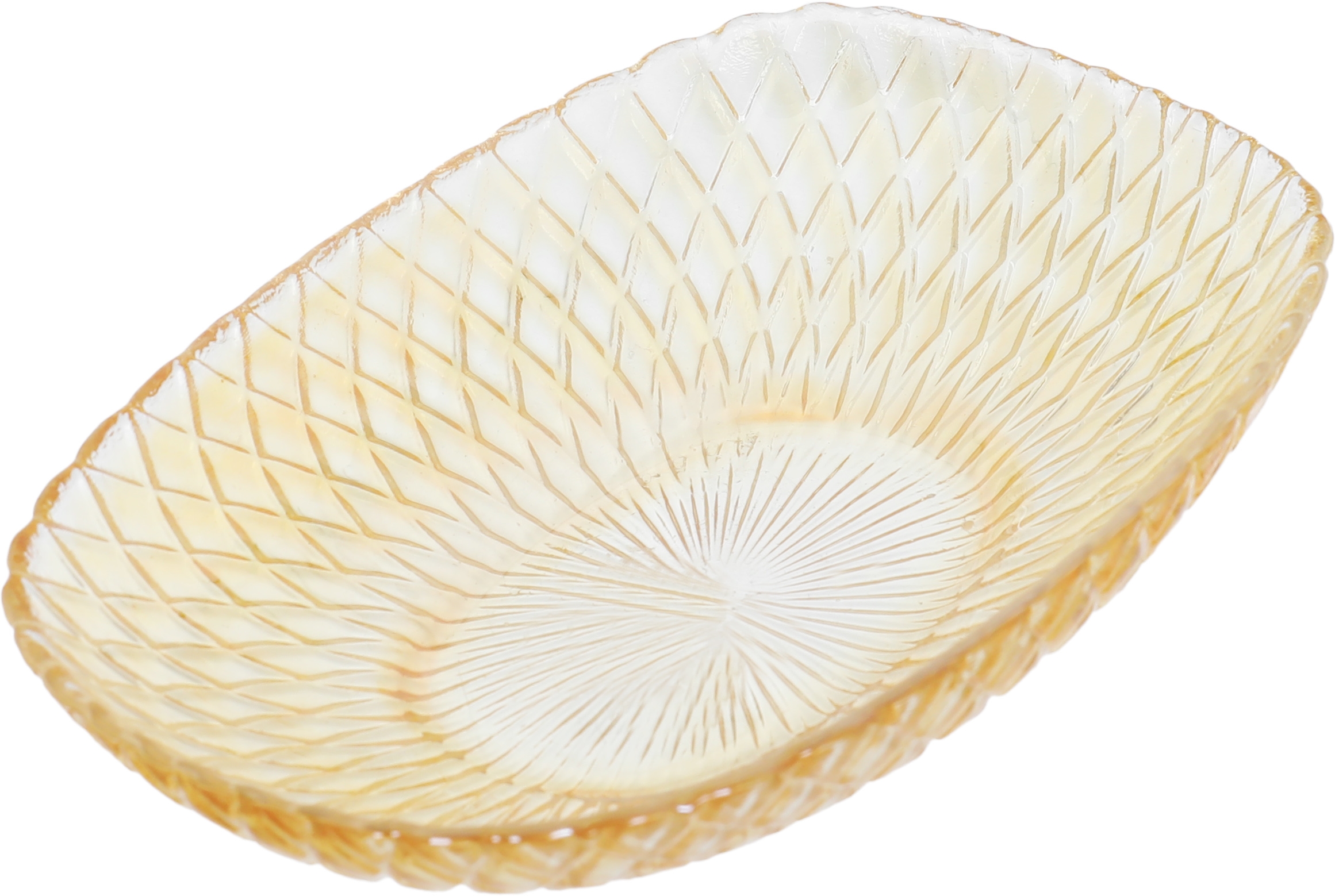 Fafrom Turkish Glass Serving Bowl, 15 x 10 x 3 cm, Oval - Gold product image
