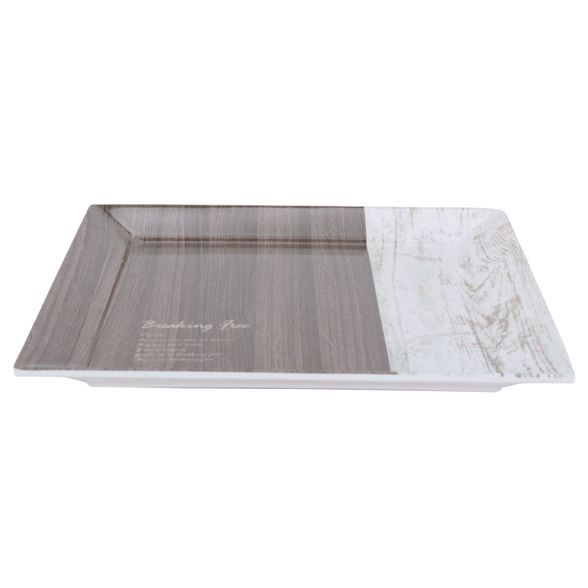 Al Saif Gallery plastic serving tray, 30 x 30 x 2 cm, square - white brown product image