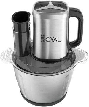 مفرمة رويال، 400 واط، 3 لتر، 3 سرعات، RA-CHPS-308 - فضي اسود product image