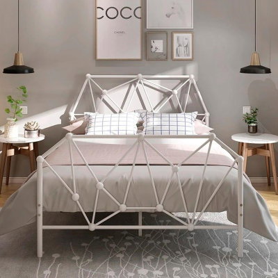 سرير هيكل حديد، 190×70×86 سم - أبيض product image 4