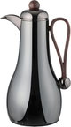 Al Saif Gallery Gheem Thermos Set, 2 Pieces, 1/1 Liter, Glass Inner Container, Wooden Handle - Glossy Black product image 3