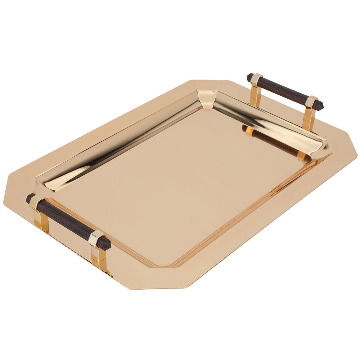 Al Saif Gallery Steel Toferia Set, 2 dates, lid, wooden handle, 3 pieces - Gold product image 2