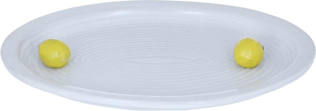 Al Saif Gallery porcelain dessert plate, 35.9 x 25.7 x 3.8 cm, oval - white product image 3