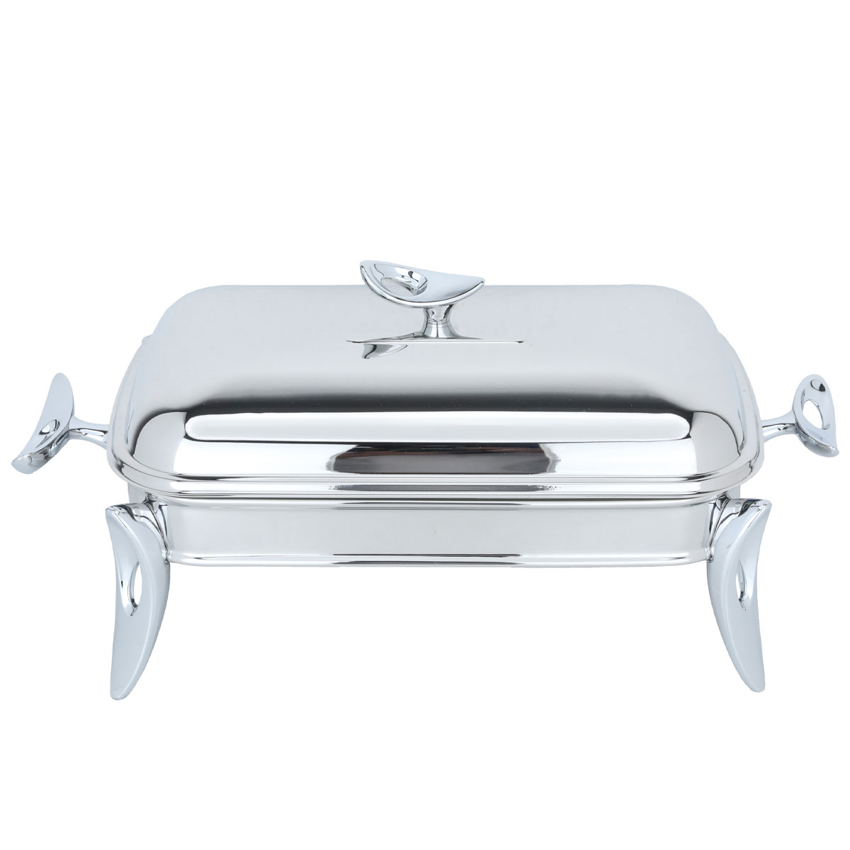 Al Saif Gallery Steel Buffet Warmer + Glass, 23 x 20 cm, Medium Rectangular - Transparent Silver product image 1