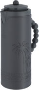 Al Saif Gallery Royal 7T thermos, 1 liter, leather covered, palm pattern, glass inner case, plastic outer case - dark gray product image 4
