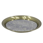 Al Saif Gallery Steel Serving Plate, 24.5X24.5X2.5 Cm, Round - Dark Gold product image 3