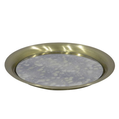 Al Saif Gallery Steel Serving Plate, 24.5X24.5X2.5 Cm, Round - Dark Gold product image 3