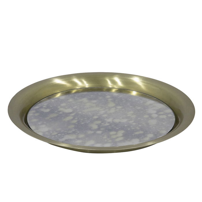 Al Saif Gallery Steel Serving Plate, 24.5X24.5X2.5 Cm, Round - Dark Gold product image 3