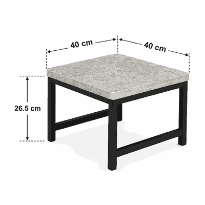 طقم طاولات خشب MDF و معدن، 5 قطع - اسود فضي product image 4