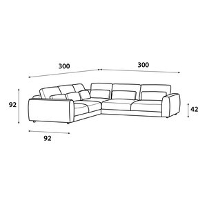 Modern Swedish wood sofa, 300 x 300 cm, Chanel fabric - off-white product image 2