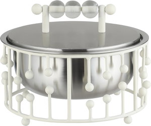 تمرية بغطاء ستانلس استيل السيف غاليري، 17x17x13.5 سم، قاعدة - أبيض فضي product image