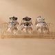 طقم علب بهارات زجاج السيف غاليري، 7 قطع ، غطاء، بستاند ذهبي - ملون product image 1