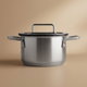 Robust stainless steel cooking pot, 16 x 9.5 cm, glass lid - transparent silver product image 1